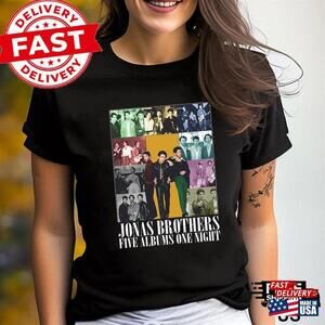 Shirt  Jonas Brother Five Albums One Night Tour Brothers  90S Tee